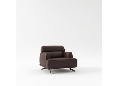 Designer brown armchair upholstered furniture lounge single-seater living room furniture