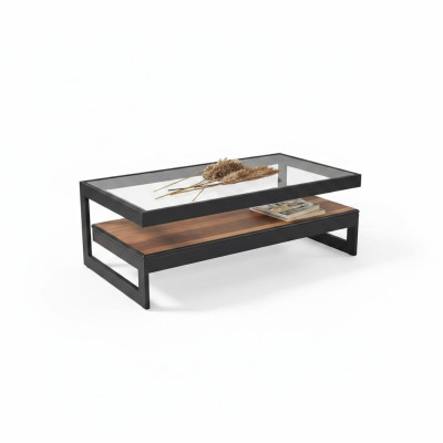 Designer wooden coffee table living room glass table living room side table