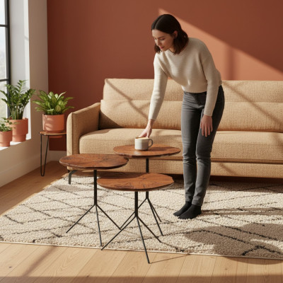 Coffee table 3x Design Living Room Table Modern Furniture Luxury Tables 3-piece Set