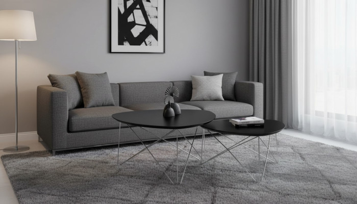 Coffee table black luxury living room coffee tables 2x side table table new