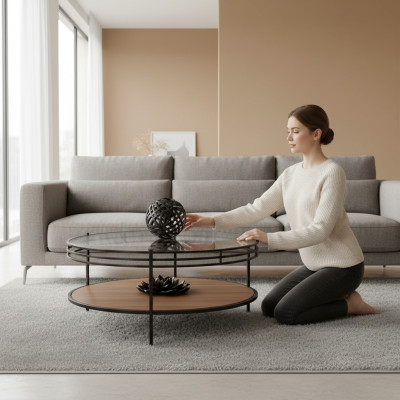 Modern round coffee table side table designer living room tables