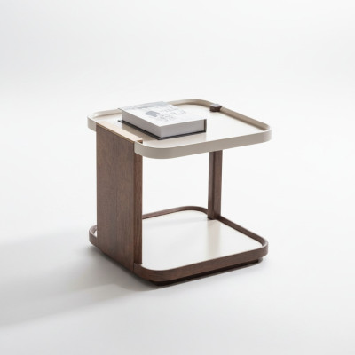 Modern brown side table designer living room wood square new