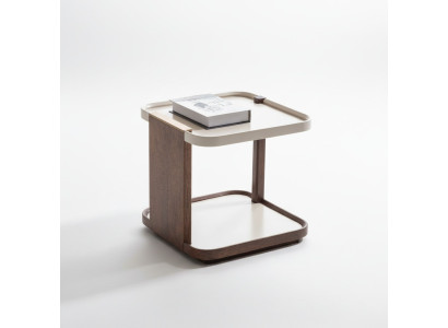 Modern brown side table designer living room wood square new