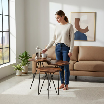 Set of 3x Coffee Tables Side Table Designer Living Room Table Tables