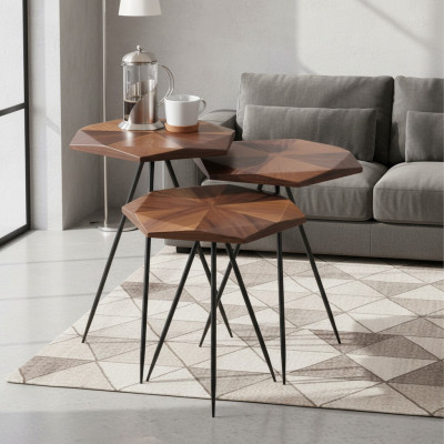 Set of 3x Coffee Tables Side Table Designer Living Room Table Tables