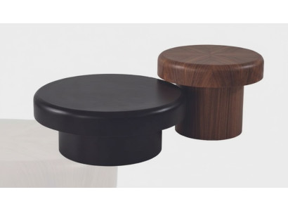 Designer round table set brown-black coffee table living room table new