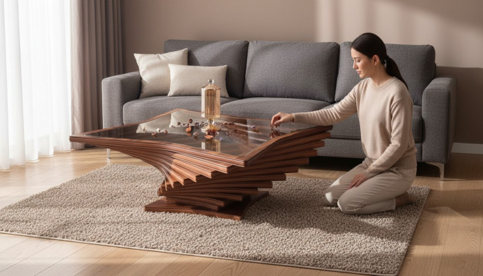 Exclusive Golden Coffee Table Living Room Side Table Noble Glass Table