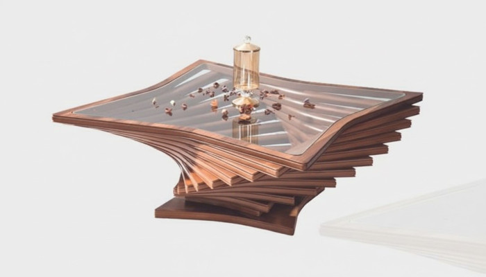 Exclusive Golden Coffee Table Living Room Side Table Noble Glass Table