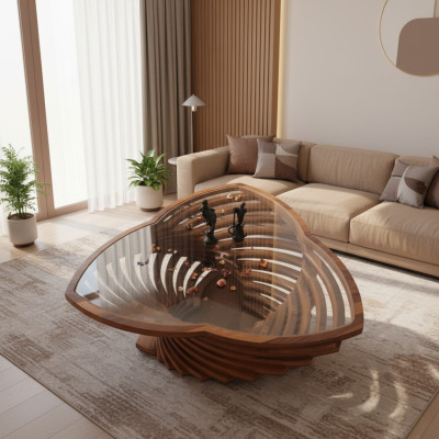 Modern brown glass coffee table side table designer table
