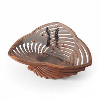 Modern brown glass coffee table side table designer table