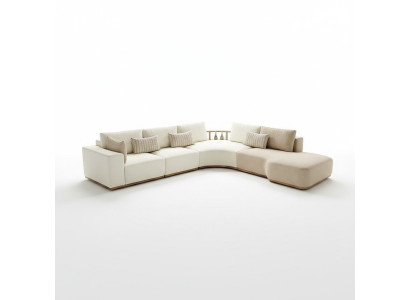 White corner sofa modern living room furniture designer couch textile sofa 2-piece