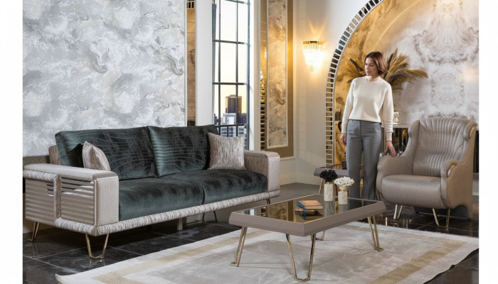 Living room complete seating suite three-seater couch single-seater 2-piece set