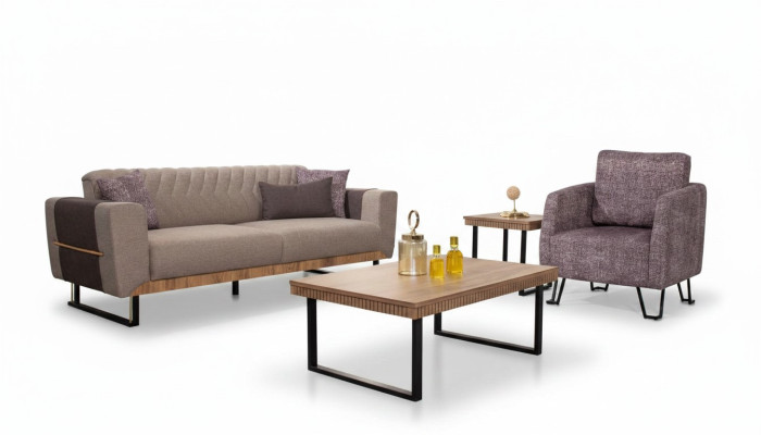 Stylish Living Room Sofa Set 3-Seater Upholstered Sofa Suite 2-Piece