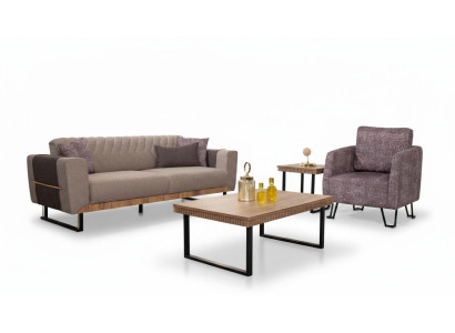 Stylish Living Room Sofa Set 3-Seater Upholstered Sofa Suite 2-Piece