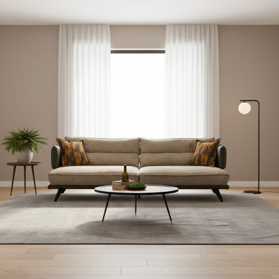 Sofa 3-seater upholstered sofa multicolored textile seat design fabric modern sofas
