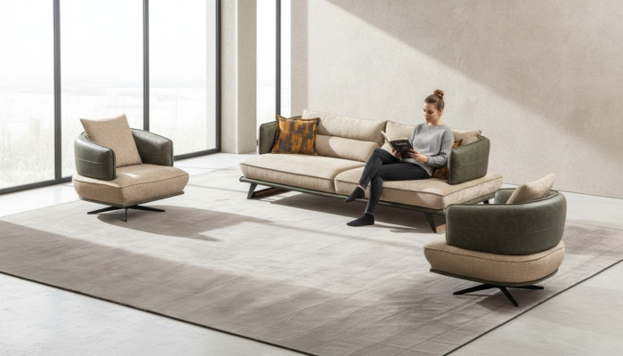 Living Room Modern Sofa Set Designer Couch Suite Upholstery 3-Seater 2x Armchair