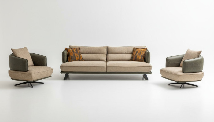 Living Room Modern Sofa Set Designer Couch Suite Upholstery 3-Seater 2x Armchair