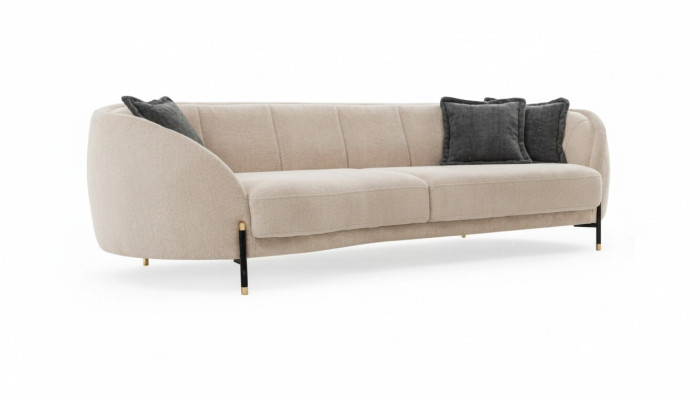 Couch Upholstery Beige Design Sofa 4 Seat Sofas Textile Design Sofa Furniture New