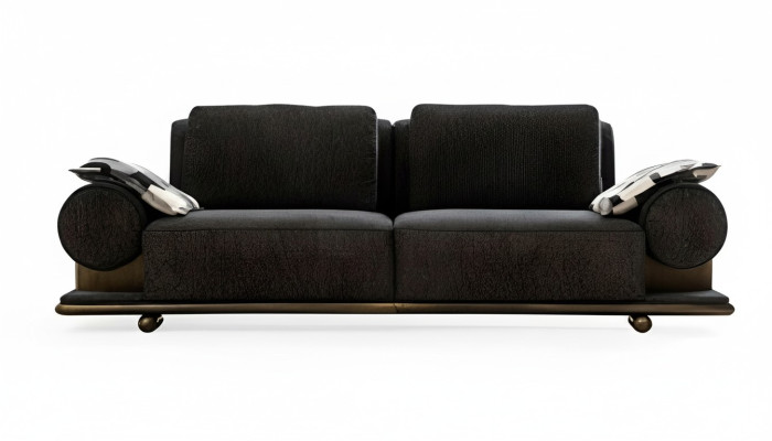 Modern sofa 3-seater black premium upholstery sofas design textile new