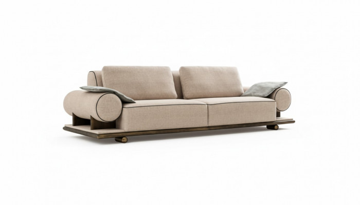 Textile Sofa Couch Upholstered Sofa 3-Seater Couches Sofas Modern Three-Seater New