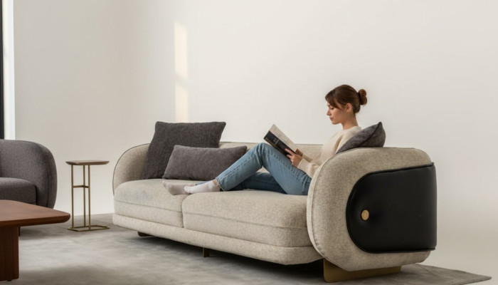 Living room textile sofa 3-seater luxury furniture seating design couch lounge new