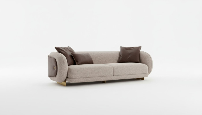 Living room textile sofa 4-seater luxury furniture seating design couch lounge new