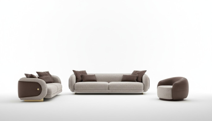 Luxury Sofa Set Brown Sofa Set Sofas 4 3 1 Seater 3-piece Set Upholstery