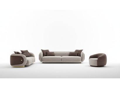 Luxury Sofa Set Brown Sofa Set Sofas 4 3 1 Seater 3-piece Set Upholstery
