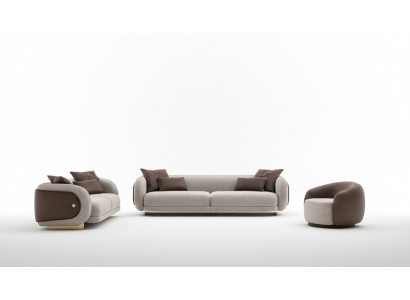 Luxury Sofa Set Brown Sofa Set Sofas 4 3 1 Seater 3-piece Set Upholstery
