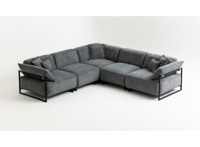 Fabric sofa couch living landscape corner design modern sofa sectional L-shape gray