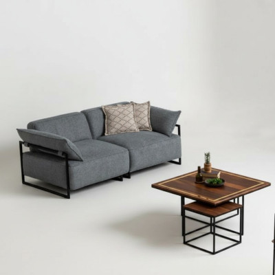 Living room textile sofa 3-seater luxury furniture seating design couch lounge new