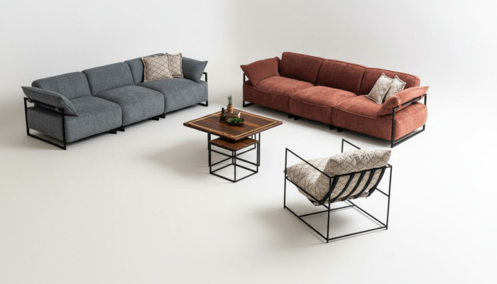 Luxurious Sofa Set 2x Four-Seater Designer Armchair Living Room Sofas