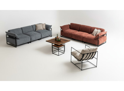 Luxurious Sofa Set 2x Four-Seater Designer Armchair Living Room Sofas