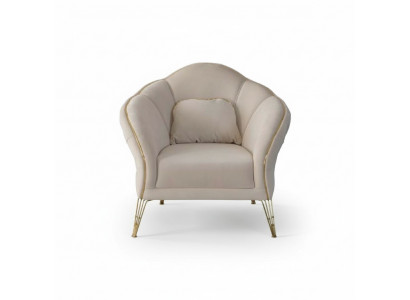 Chesterfield Design Beige Sofa Armchair Upholstered Couch Sofas 1 Seater New