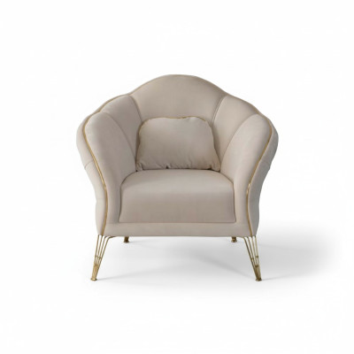 Modern Chesterfield Design Beige Sofa 2x Armchairs Upholstered Couch Couches New