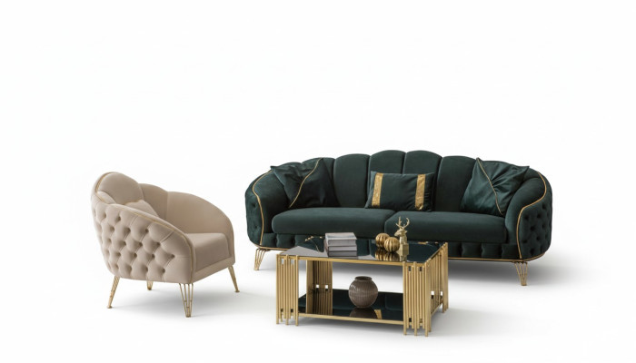 Modern living room set sofa 3 seater armchair fabric armchair living room new