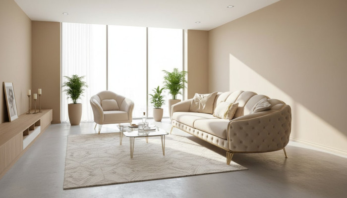 Living room complete 3-piece modern three-seater sofa luxury 2x armchair
