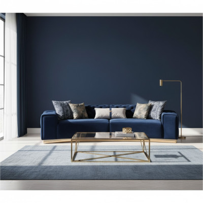 Upholstered sofa 4-seater sofa textile seat luxurious design sofas modern