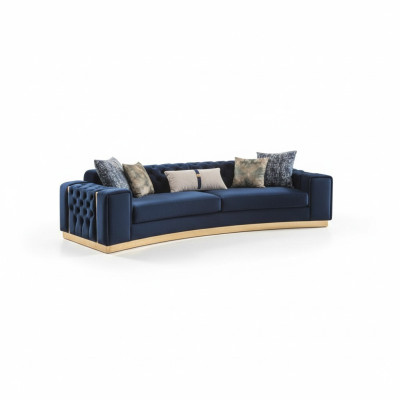Upholstered sofa 4-seater sofa textile seat luxurious design sofas modern