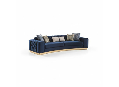 Upholstered sofa 4-seater sofa textile seat luxurious design sofas modern
