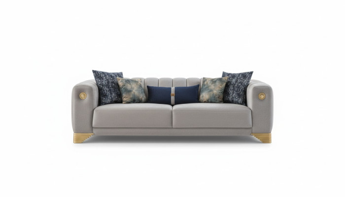 Upholstered sofa x2 3-seater sofas textile seating design sofas modern new