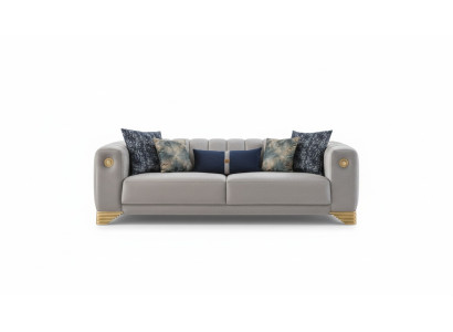 Upholstered sofa x2 3-seater sofas textile seating design sofas modern new
