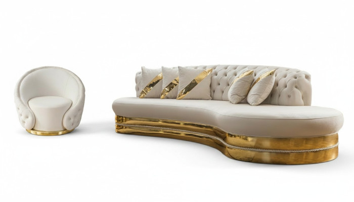 Stylish Chesterfield Sofa Set Designer Living Room Set 3-Seater