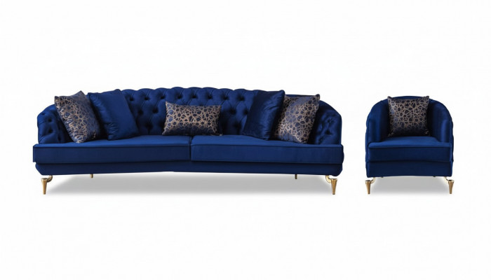 Exclusive Chesterfield Sofa Set Designer Four-Seater Luxury 1-Seater 2-Piece