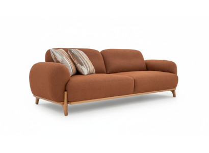 Modern brown upholstered three-seater high-quality living room noble couches