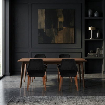 Luxury Dining Room Black 4x Chairs Modern Wood Furniture Chair Design Furnishings