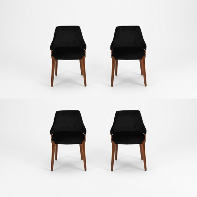 Luxury Dining Room Black 4x Chairs Modern Wood Furniture Chair Design Furnishings