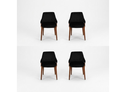 Luxury Dining Room Black 4x Chairs Modern Wood Furniture Chair Design Furnishings