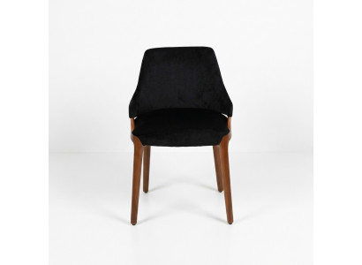 Modern black 6x chairs luxury wood furniture chairs design interior new