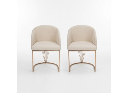 Upholstered Chair 2x Dining Chair Wooden Chair Kitchen Chair White Modern Gold